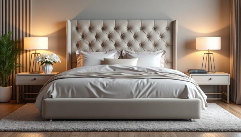 découvrez comment l'installation d'une tête de lit capitonnée peut adoucir et transformer la décoration de votre chambre, alliant confort et élégance.