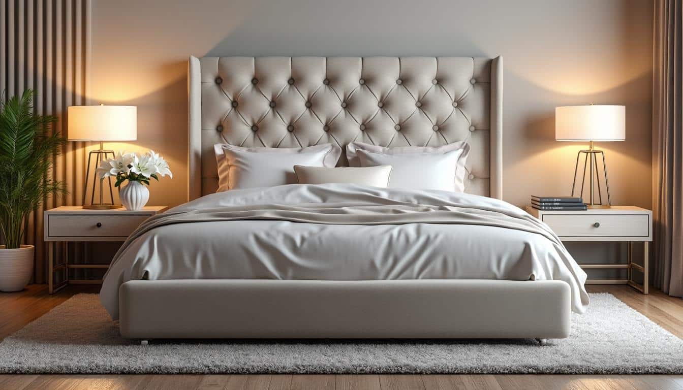 découvrez comment l'installation d'une tête de lit capitonnée peut adoucir et transformer la décoration de votre chambre, alliant confort et élégance.