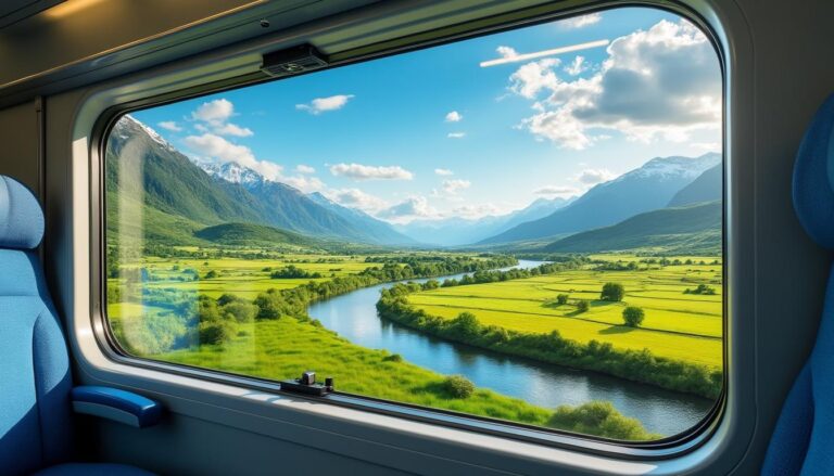 appréciez la beauté des paysages à travers la fenêtre pour rendre votre voyage en train encore plus agréable et mémorable.
