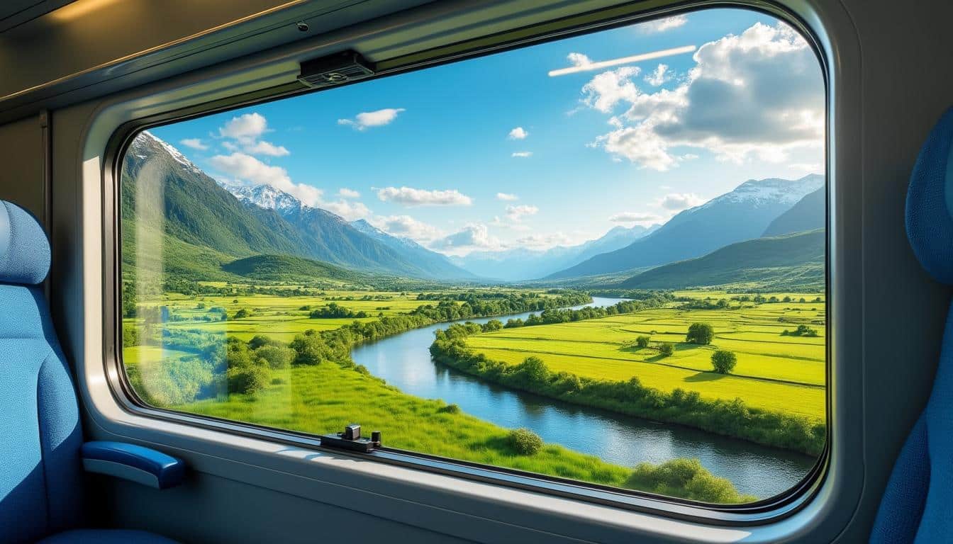 appréciez la beauté des paysages à travers la fenêtre pour rendre votre voyage en train encore plus agréable et mémorable.