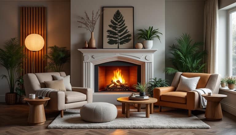 découvrez comment agencer les fauteuils autour de la cheminée pour créer une ambiance chaleureuse et conviviale dans votre salon.