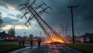 découvrez comment l'effondrement d'un pylône à haute tension a causé d'importantes coupures et pannes, impactant le réseau électrique.