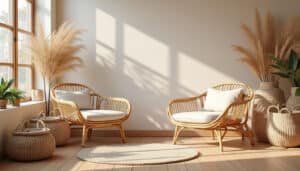 découvrez comment l'utilisation de matériaux naturels comme le rotin apporte une touche chaleureuse et apaisante à votre décoration intérieure.