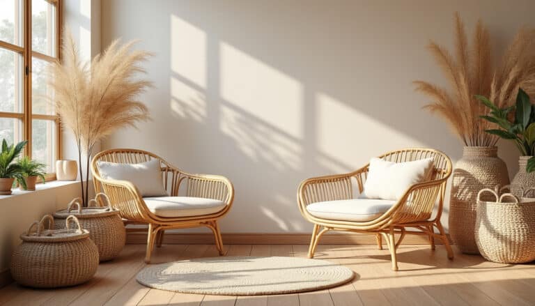 découvrez comment l'utilisation de matériaux naturels comme le rotin apporte une touche chaleureuse et apaisante à votre décoration intérieure.
