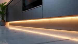 découvrez comment l'installation de rubans led sous les meubles bas transforme et sculpte l'éclairage intérieur pour une ambiance moderne et chaleureuse.