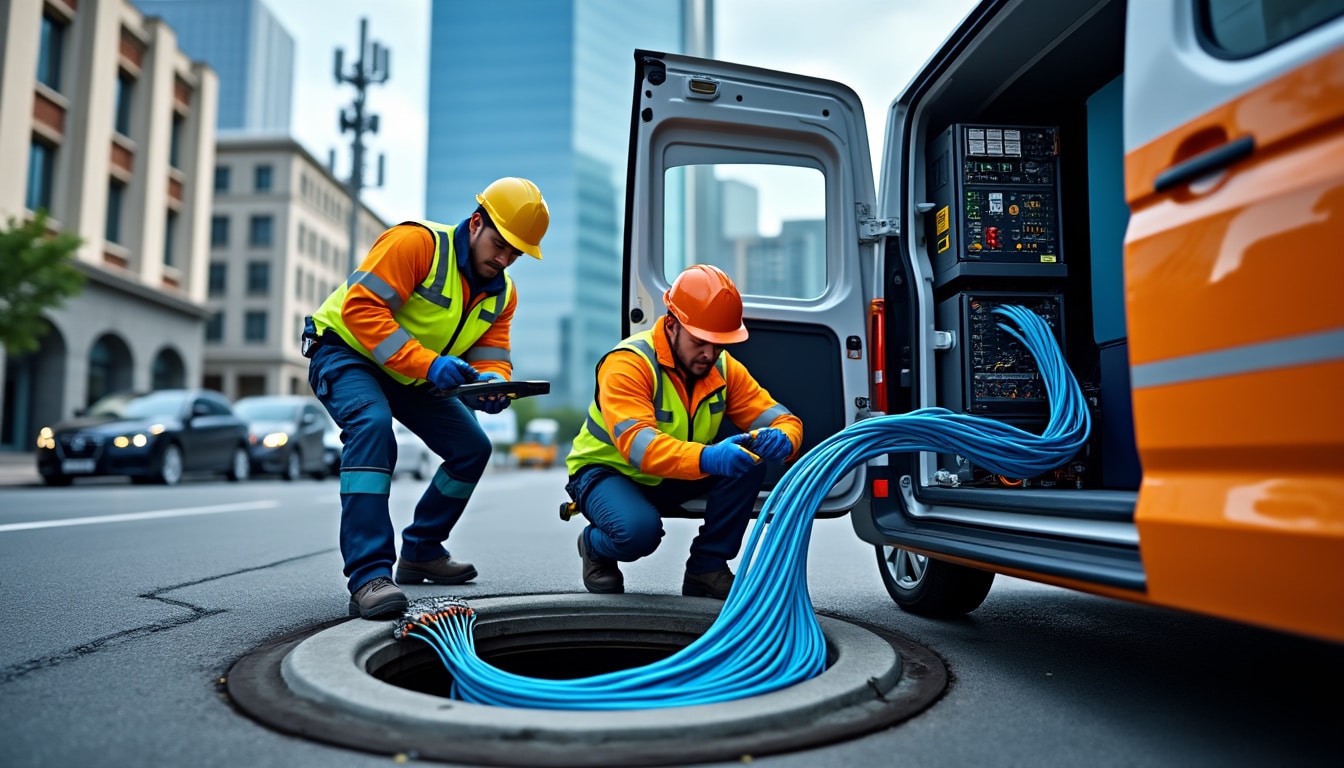 nos techniciens réseau interviennent rapidement pour réparer efficacement toutes coupures et pannes, assurant ainsi la continuité de votre connexion.